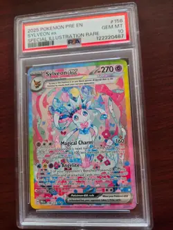 2025 Pokemon PRE EN Prismatic Evolutions Sylveon ex 156/131 SIR PSA 10 - Image 1