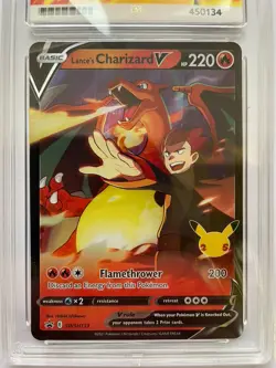 Pokemon Lance's Charizard V SWSH133 Celebrations Black Star Promo 2021 Ace 8 NM - Image 2