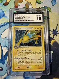 Pokemon Jolteon 8/115 EX Unseen Forces 8/115 Reverse Holo CGC 10 LOW POP!! - Image 1
