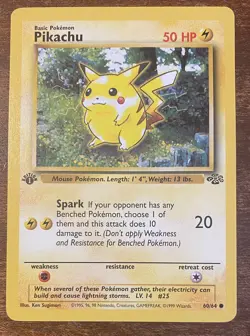 1st Edition Jungle Pikachu 60/64 Near Mint+ WOTC 1999 Pokemon Card - Image 1