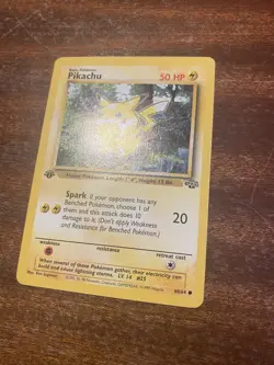 1st Edition Jungle Pikachu 60/64 Near Mint+ WOTC 1999 Pokemon Card - Image 3