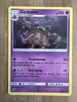 Garbodor - 51/145 - Rare HP, English Pokemon Sun & Moon Guardians Rising - Image 1
