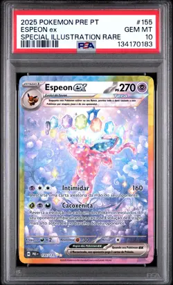 2025 POKEMON PORTUGUESE PRE PT-PRISMATIC EVOLUTIONS #155 ESPEON EX PSA 10 - Image 1