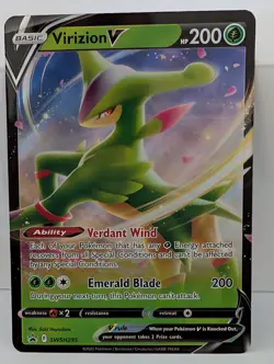 Virizion V SWSH295 Pokemon TCG Sword & Shield BLACK STAR Promo Holo - LP - Image 1