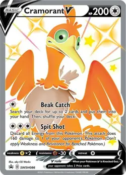 Pokemon TCG Cramorant V SWSH Black Star Promos SWSH086 Holo Promo - Image 1