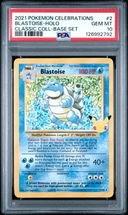 2021 POKEMON CELEBRATIONS CLASSIC COLL #2 BLASTOISE-HOLO PSA 10 - Image 1