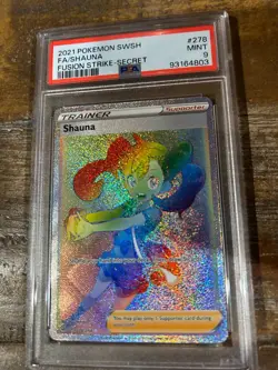 POKEMON 2021 Fusion STrike Secret Full Art Trainer SHAUNA #278 PSA 9 Mint RARE - Image 1