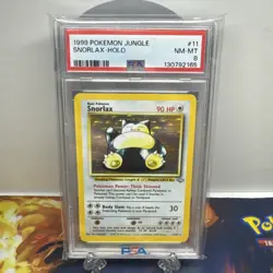 Vintage PSA 8 Snorlax-Holo # 11 1999 Pokemon Jungle NM Mint - Image 1