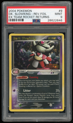 2004 POKEMON EX TEAM ROCKET RETURNS 9/109 DARK SLOWKING REVERSE FOIL PSA 9 - Image 1