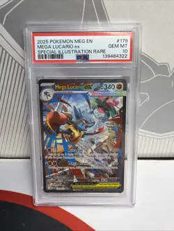 Pokemon 2025 Mega Lucario ex 179/132 SIR Mega Evolution GEM MINT PSA 10 - Image 1