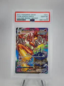 2021 POKEMON SWORD & SHIELD CHILLING REIGN SECRET FULL ART/BLAZIKEN VMAX PSA 10 - Image 1