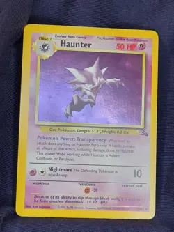 Pokemon Haunter Fossil Holo 6/62 Unlimited WOTC Clean Holo LP+ - Image 1