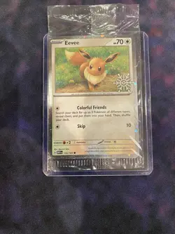 Pokemon TCG Evee 133/165 Snowflake Stamp Promo 2025 Holiday Advent Calendar NM - Image 1
