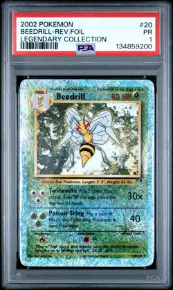 PSA 1 Beedrill Legendary Collection Reverse Holo Foil #20 2002 Pokemon WoTC PR - Image 1