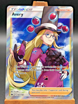 Pokemon Chilling Reign Trainer Avery Saverio Full Art English 187/198 NM - Image 1