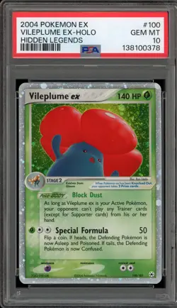 Pokemon Vileplume ex EX Hidden Legends Holo Ultra Rare #100 PSA 10 Gem Mint - Image 1
