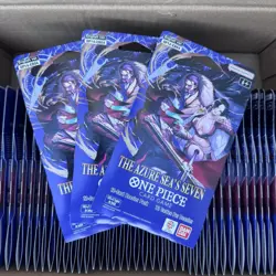x50 One Piece OP-14 The Azure Sea's Seven Sleeved Blister Booster Packs OP14 - Image 2