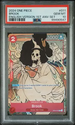 2024 ONE PIECE ENGLISH VERSION 1ST ANV SET #011 BROOK PSA 10 - Image 1