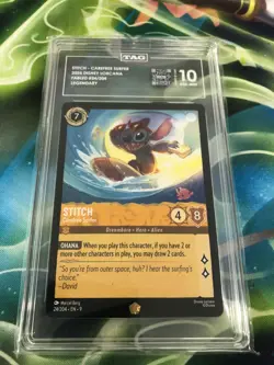 Stitch Carefree Surfer Fabled Disney Lorcana TAG 10 1st*! - Image 1