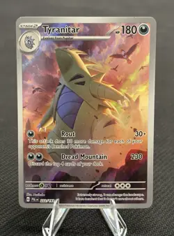 Pokemon TCG Scarlet & Violet Paldea Evolved Tyranitar Holo Card 222/193 Full Art - Image 1