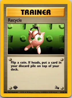 Recycle 61/62 Fossil 1st Edition LP Pokemon Card TCG - Image 1