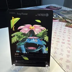 Pokemon Super Water Aero Turtle Black Foil Fan Art Display Card HP173650💥 - Image 1