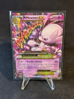 Pokemon M Mega Mewtwo EX Ultra Rare Holo TCG Card 64/162 XY Breakthrough HP- - Image 1
