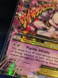 Pokemon M Mega Mewtwo EX Ultra Rare Holo TCG Card 64/162 XY Breakthrough HP- - Image 3