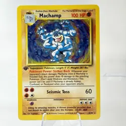 🔥 NM Machamp 1st Edition Holo 8/102 🥊 1999 Base Set Vintage Pokemon Card! 💎 - Image 1