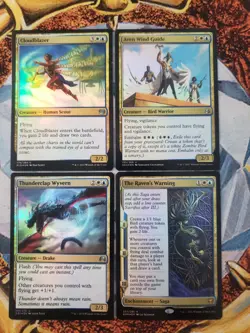 Cloudblazer + Aven Wind Guide + Thunderclap Wyvern + Ravens Warning Foil EDH Lot - Image 1
