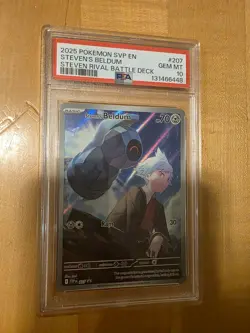 2025 POKEMON SVP EN-SV BLACK STAR PROMO #207 STEVEN'S BELDUM PSA 10 - Image 1