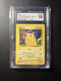 CGC 10 GEM MINT Graded Pokemon 2023 Pikachu Holo 008/034 Classic Collection Deck - Image 1