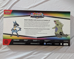 Pokemon Scarlet Violet Prismatic Evolutions Lucario Tyranitar ex Premium - Image 2