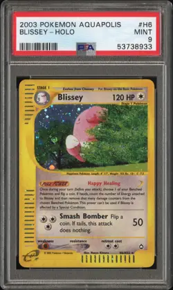 2003 POKEMON AQUAPOLIS #H6 BLISSEY-HOLO PSA 9 - Image 1