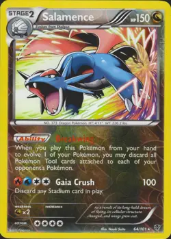 Salamence 64/101 Reverse Holo Holo Rare Plasma Blast Pokemon Card NM/LP - Image 1