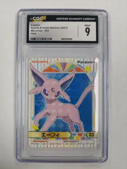 CGC 9 Espeon #33 Marumiya Pokemon Stickers 2023 Japanese - Image 1