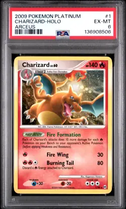 2009 POKEMON PLATINUM ARCEUS #1 CHARIZARD-HOLO PSA 6 - Image 1
