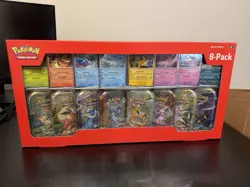 Pokemon TCG Prismatic Evolutions 8 Pack Mini Tins - Costco Exclusive - SEALED - Image 1