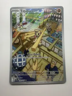 Pokemon TCG Timburr 183/167 Illustration Rare Holo Twilight Masquerade Card NM - Image 1