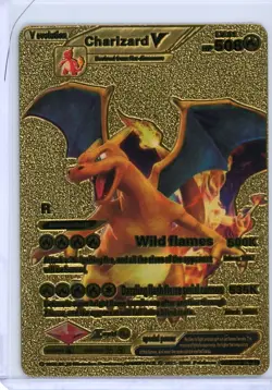 Pokemon Charizard V 508HP Gold Foil Fan Art Card SMP 26-43 V1 - Image 1