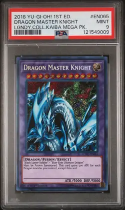 Yu-Gi-Oh! Graded Card Dragon Master Knight Secret Rare 1st Ed 2018 PSA 9 MINT - Image 2