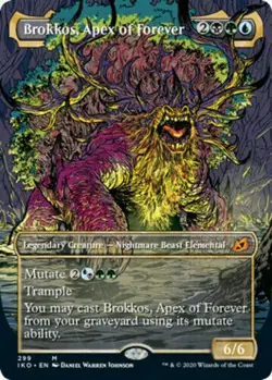 1x Brokkos, Apex of Forever (299) - Borderless Showcase MTG Ikoria: Lair of Behe - Image 1
