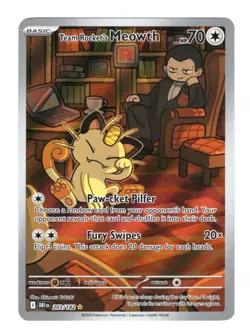 Team Rockets Meowth 203/182 SV10 Destined Rivals Pokemon Card NM - Image 1