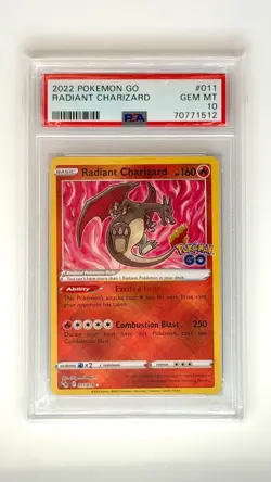 2022 POKEMON GO RADIANT CHARIZARD PSA 10 FOIL GEM MINT GRADED - Image 1