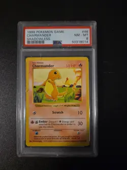 1999 Pokemon Game Charmander Shadowless #46 NM-MT PSA-8 - Image 1