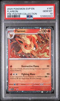 2025 POKEMON SVP EN-SV BLACK STAR PROMO #167 FLAREON PSA 10 - Image 1