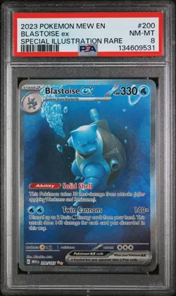 2023 POKEMON MEW EN-151 SPECIAL ILLUSTRATION RARE #200 BLASTOISE EX PSA 8 - Image 1