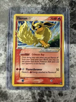 2007 Pokemon GOLD STAR EX Power Keepers Flareon Holo Foil 100/108 MP - Image 1