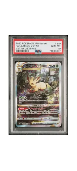 2022 POKEMON JPN SWORD & SHIELD VSTAR UNIVERSE FULL ART/LEAFEON VSTAR PSA 10 - Image 1