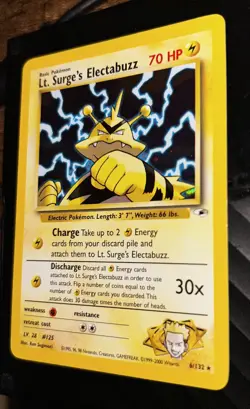 WOTC Pokemon Lt. Surge's Electabuzz Holo Gym Heroes Set 6/132 - Image 1